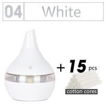 Load image into Gallery viewer, 300ML USB humidifier Electric oil Aromatherapy wood grain Ultrasonic air diffuser with 7 colors lights for home office Car