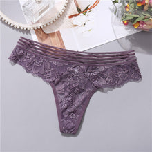 Load image into Gallery viewer, FINETOO Lace G-String Sexy Women Thong Lace floral Panties Low-rise T-back Panty Fashion Organza Bikini Underwear Lady Lingerie