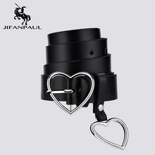 Load image into Gallery viewer, JIFANPAUL New sweetheart buckle with adjustable ladies luxury brand cute Heart-shaped thin belt high quality punk fashion belts