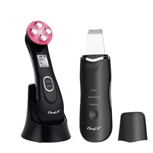 Load image into Gallery viewer, Ultrasonic Face Cleaning Skin Scrubber Facial Cleansing Peeling Machine Pore Cleaner + RF EMS LED Anti Aging Facial Massager 39
