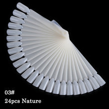 Load image into Gallery viewer, 1Set False Nail Tips Fan Nature Clear Black Finger Nail Display Card Nail Art Practice Acrylic UV Gel Polish Tool Manicure JI386