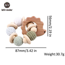 Load image into Gallery viewer, Let's Make Wooden Rattle Teether Baby Toys Engraved Wood Beads Hexagon Teether Silicone Beads 12Mm Tiny Rod Baby Crib Rattle