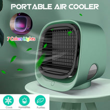 Load image into Gallery viewer, Mini Portable Air Conditioner Multi-function Humidifier Purifier USB Desktop Air Cooler Fan with Water Tank Home 5V