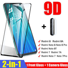 Load image into Gallery viewer, 2 in 1 Tempered Glass For Xiaomi Redmi Note 7 8 Pro 8T Screen Protector On The For Redmi 8 8A 7 7A Note 8 Pro Protective Glass