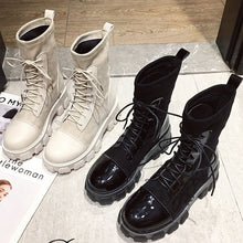 Load image into Gallery viewer, Women Boots Black Sock Boots 2020 New Punk Gothic Women's Ankle Shoes Platform Shoes Women White Sock Boots Cool Ladies