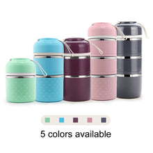 Load image into Gallery viewer, WORTHBUY Cute Japanese Lunch Box For Kids Portable Outdoor Stainless Steel Bento Box Leak-Proof Food Container Kitchen Food Box
