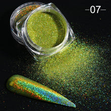 Load image into Gallery viewer, Holographic Powder on Nails Laser Silver Glitter Chrome Nail Powder DIP Shimmer Gel Polish Flakes for Manicure Pigment CH1028-4