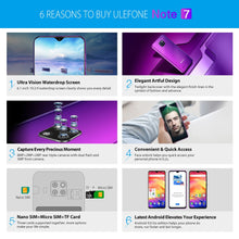 Load image into Gallery viewer, Ulefone Note 7 Smartphone 3500mAh 19:9 Quad Core 6.1inch Waterdrop Screen 16GB ROM Mobile phone WCDMA Cellphone Android9.0