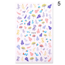 Load image into Gallery viewer, Flower Series Nail Water Decal Stickers Sakura Daisy Lavender Floral Pattern Transfer Sticker Nail Art Decoration
