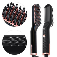 Load image into Gallery viewer, PTC Heating Hair Straightener Brush Comb Personal Care Smooth Men's Styling Shape Anti Static Fluffy Straight Beard Comb