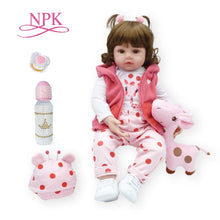 Load image into Gallery viewer, bebe doll reborn toddler 47cm soft silicone reborn baby dolls soft body lifelike menina Christmas surprice girl gifts doll