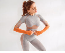 Load image into Gallery viewer, X-HERR Seamless High Waist Sport Workout Tights Striped Running Gym Fitness Yoga Tight Active Leggings