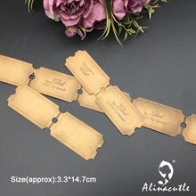 Load image into Gallery viewer, Metal Cutting die Cut Lottery Ticket Strip Gift Coupon Scrapbook Paper Craft Handmade Card Album Punch Art Cutter Alinacutle Die