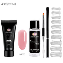 Load image into Gallery viewer, MEET ACROSS Poly UV Gel Set Nail Gel Kit 20/30ml Crystal Builder Clear Colors Gel with Lamp Gel Nail Polish For Nail Extensions