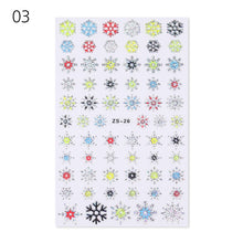 Load image into Gallery viewer, 1Pcs 3D Nail Sticker Christmas Holographics Snowflake For Gold Silver Nail Art Stickers DIY Nail Art Decoration Decals