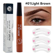 Load image into Gallery viewer, 1 Pcs Makeup Eyebrow Pencil Liquid Makeup Pencil Waterproof Brown Eyebrow Pencil with Fork Tip Durable Tattoo Pen
