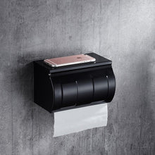 Load image into Gallery viewer, Tuqiu Bathroom Accessories Corner Shellf Paper Holder,Towel Holder,Towel Rack,Toilet Brush Holder Black Square Bathroom Hardware