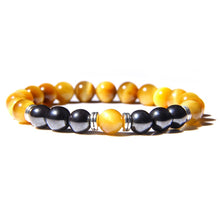 Load image into Gallery viewer, Buddha Bracelet Men Red Tiger Eye Natural Stone 8mm Black Obsidian Hematite Beads Elastic Charm Bracelets Homme Jewelry Gift