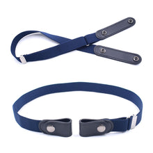 Load image into Gallery viewer, Women's Buckle-Free Elastic Belts Invisible Belt for Jeans No Bulge Hassle Band Fashion Casual Adjustable Button Canvas Belt