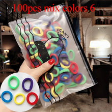 Load image into Gallery viewer, 50/100pcs/Set Girls Colorful Nylon Small Elastic Hair Bands Children Ponytail Holder Scrunchie Headband Kids Hair Accessories