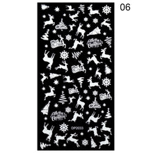Load image into Gallery viewer, 1Pcs 3D Nail Sticker Christmas Holographics Snowflake For Gold Silver Nail Art Stickers DIY Nail Art Decoration Decals