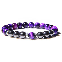 Load image into Gallery viewer, Buddha Bracelet Men Red Tiger Eye Natural Stone 8mm Black Obsidian Hematite Beads Elastic Charm Bracelets Homme Jewelry Gift