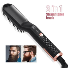 Load image into Gallery viewer, PTC Heating Hair Straightener Brush Comb Personal Care Smooth Men's Styling Shape Anti Static Fluffy Straight Beard Comb