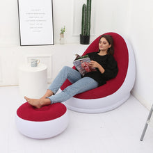 Load image into Gallery viewer, BEAN BAG lazy sofa inflatable folding recliner outdoor sofa bed with pedal comfortable flocking single sofa chair pile coating