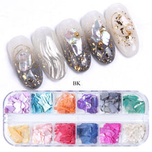 Load image into Gallery viewer, 12 Grid/Set Holographic Nail Glitter Sequins Sparkly 3D Thin Butterfly Flakes Polish Decor for Nail Art Accessories LA1558-1