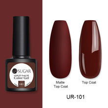 Load image into Gallery viewer, UR SUGAR 7.5ml Matte Nail Gel Polish Purple Series Hybrid Varnish Nail Art Semi Permanent UV Gel Varnish Soak Off Matte Top Coat