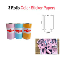 Load image into Gallery viewer, 3 Rolls Thermal Paper Label Paper Sticker Paper Photo Paper Color Paper For PeriPage PAPERANG Photo Printer