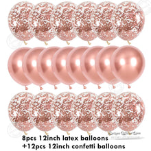 Load image into Gallery viewer, 20pcs 12Inch Rose Gold Balloons Confetti Chrome Balloon Birthday Party Decors Wedding Decorations New Year Decor Globos Metallic