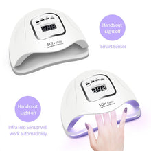 Load image into Gallery viewer, LED Nail Lamp for Manicure 80/54W Nail Dryer Machine UV Lamp For Curing UV Gel Nail Polish With Motion sensing LCD Display