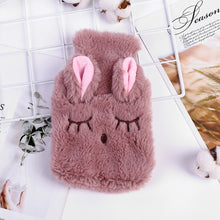 Load image into Gallery viewer, Winter Cartoon Rabbit Hot Water Bottle PVC Stress Pain Relief Therapy Hot Water Bag With Knitted Soft Cozy Cover Hand Warmer 1pc