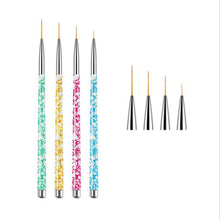 Load image into Gallery viewer, set Nail Art Brush Drawing Painting Carving Pen Design Manicure Tools Acrylic Liner UV Gel Sequins Decoration Tips 7/9/11mm