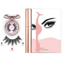 Load image into Gallery viewer, Magnetic Eyelashes & Liquid Eyeliner & Tweezer Set 3D Mink Lashes Makeup Magnet Eyelashes Set Long Lasting Eyelash Extension