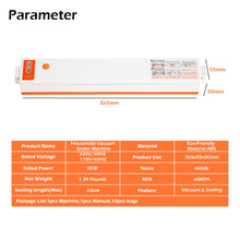 Load image into Gallery viewer, Vacuum Sealer Packaging Machine Household Food Film Sealer Vacuum Packer Keep Food Fresh 220V/110V FREE GIFT 10pcs Storage Bags