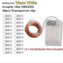 Load image into Gallery viewer, 10M Photo Clip USB Festoon Led String Fairy Lights Battery Operated Garland New Year's Party Christmas Decorations for Home Room
