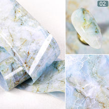 Load image into Gallery viewer, 100/50x4cm Nail Foils Marble Series Pink Blue Foils Paper Nail Art Transfer Sticker Slide Nail Art Decal Nails Accessories 1 Box