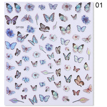 Load image into Gallery viewer, Flower Series Nail Water Decal Stickers Sakura Daisy Lavender Floral Pattern Transfer Sticker Nail Art Decoration