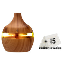 Load image into Gallery viewer, 300ML USB Air Humidifier Electric Aroma Diffuser Mist Wood Grain Oil Aromatherapy Mini Have 7 LED Light For Car Home Office