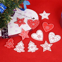 Load image into Gallery viewer, 10pcs 5cm Christmas Wooden Decorations for Home Tree DIY Natural Wood Christmas Ornaments Pendants Hanging Gift Natal Xmas Decor