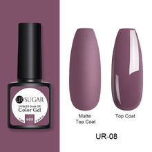 Load image into Gallery viewer, UR SUGAR 7.5ml Matte Nail Gel Polish Purple Series Hybrid Varnish Nail Art Semi Permanent UV Gel Varnish Soak Off Matte Top Coat