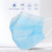 Load image into Gallery viewer, 20/30/50/100pcs Blue Disposable 3 Layer Non Woven Mouth Masks Dustproof Earloop face mask маска mascarillas Masque Maschera