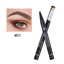 Load image into Gallery viewer, 5 Colors Eyebrow Pen Waterproof 4 Fork Tip Eyebrow Tattoo Pencil Cosmetic Long Lasting Natural Dark Brown Liquid Eye Brow Pencil