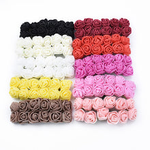 Load image into Gallery viewer, 72/144 Pieces Cheap artificial flowers MINI foam teddy bear of rose bouquet vase for home decor wedding decorative flower wreath