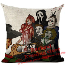 Load image into Gallery viewer, Halloween Horror Cushion Cover Chucky Annabelle Scream Clown Printed Throw Pillows Living Room Halloween Decorative Pillow Case
