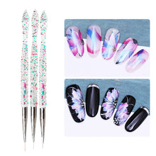 Load image into Gallery viewer, 3Pcs/Set UV Gel Drawing Painting Nail Liner Brush Acrylic Nail Pen French Nail Mixed Colors Gourd Handle Nail Art DIY Tools