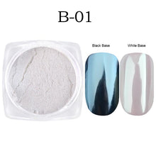 Load image into Gallery viewer, Holographic Powder on Nails Laser Silver Glitter Chrome Nail Powder DIP Shimmer Gel Polish Flakes for Manicure Pigment CH1028-4