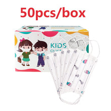 Load image into Gallery viewer, 50-100pcs Children Face Mask Cartoon Printed soft skin-friendly Disposable Mouth Cover Mask boy girl Personal Thicken mouth mask